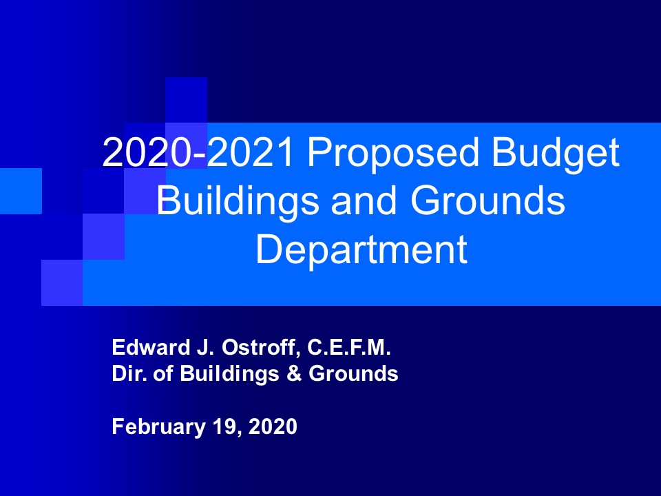 cover page of facilities presentation 